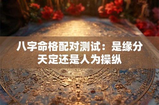 八字命格配对测试：是缘分天定还是人为操纵