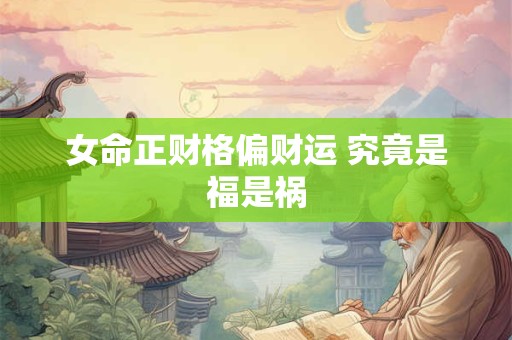 女命正财格偏财运 究竟是福是祸