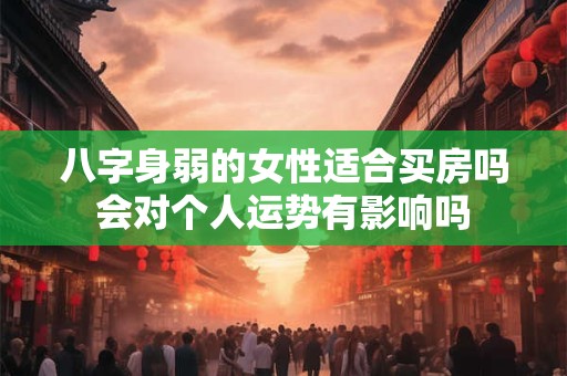 八字身弱的女性适合买房吗会对个人运势有影响吗