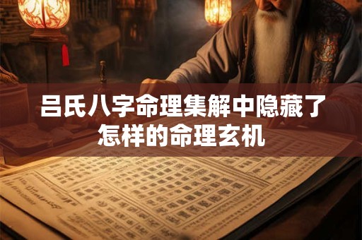 吕氏八字命理集解中隐藏了怎样的命理玄机