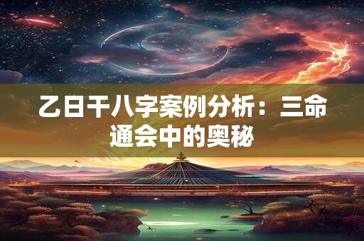 乙日干八字案例分析：三命通会中的奥秘