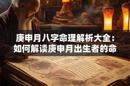 庚申月八字命理解析大全：如何解读庚申月出生者的命运密码