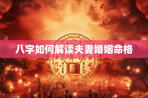 八字如何解读夫妻婚姻命格