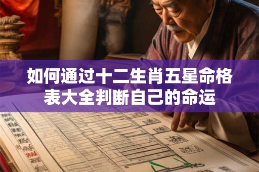如何通过十二生肖五星命格表大全判断自己的命运