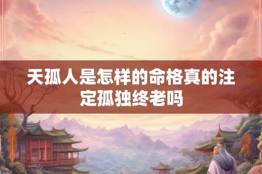 天孤人是怎样的命格真的注定孤独终老吗