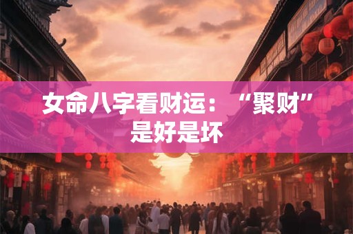 女命八字看财运：“聚财”是好是坏
