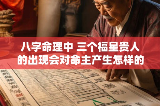 八字命理中 三个福星贵人的出现会对命主产生怎样的影响
