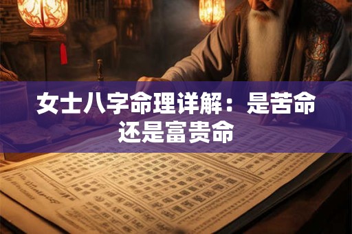 女士八字命理详解:是苦命还是富贵命 女士八字命理详解:是苦命还是富贵命