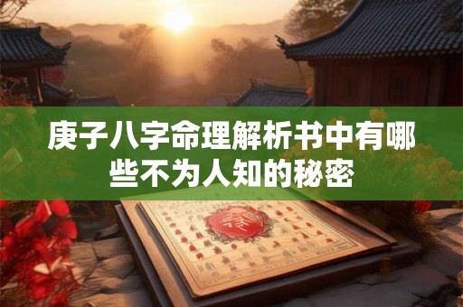 庚子八字命理解析书中有哪些不为人知的秘密
