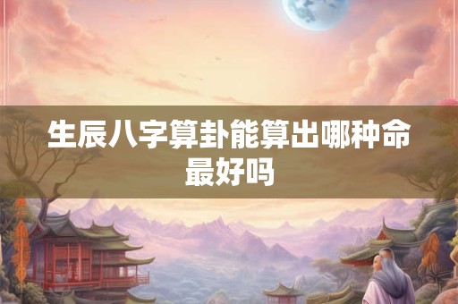 生辰八字算卦能算出哪种命最好吗