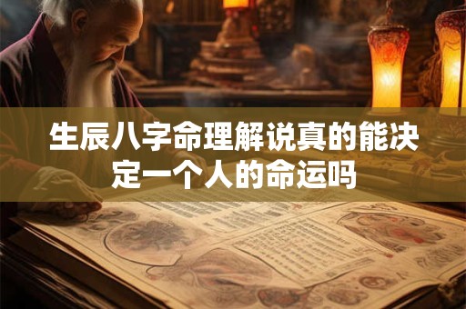 生辰八字命理解说真的能决定一个人的命运吗
