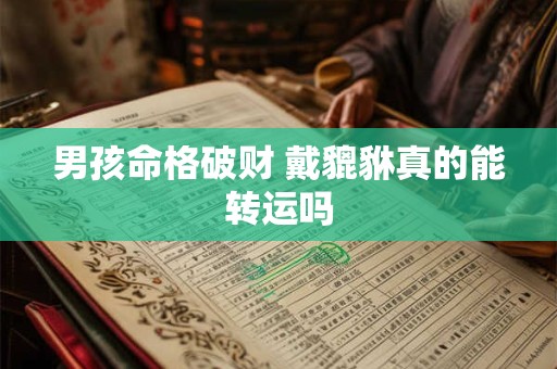 男孩命格破财 戴貔貅真的能转运吗
