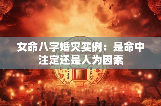 女命八字婚灾实例：是命中注定还是人为因素