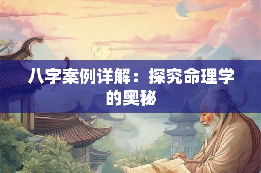 八字案例详解：探究命理学的奥秘
