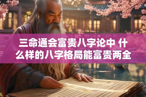 三命通会富贵八字论中 什么样的八字格局能富贵两全