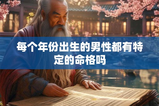 每个年份出生的男性都有特定的命格吗