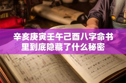 辛亥庚寅壬午己酉八字命书里到底隐藏了什么秘密