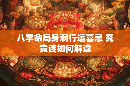 八字命局身弱行运喜忌 究竟该如何解读