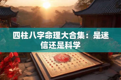 四柱八字命理大合集：是迷信还是科学