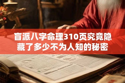盲派八字命理310页究竟隐藏了多少不为人知的秘密