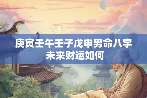 庚寅壬午壬子戊申男命八字 未来财运如何