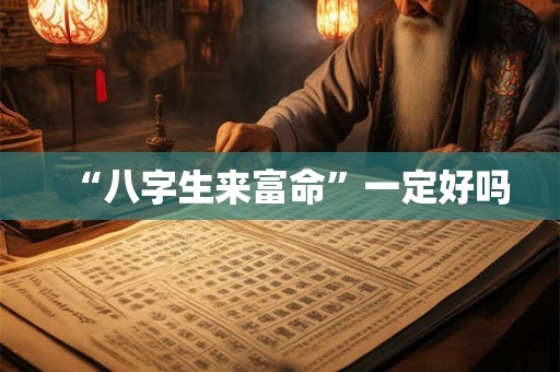 “八字生来富命”一定好吗