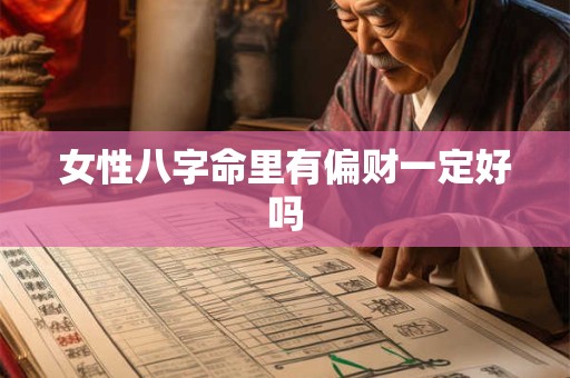 女性八字命里有偏财一定好吗