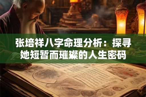 张培祥八字命理分析：探寻她短暂而璀璨的人生密码