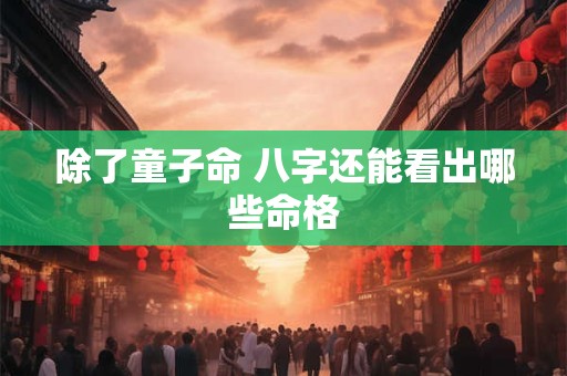 除了童子命 八字还能看出哪些命格