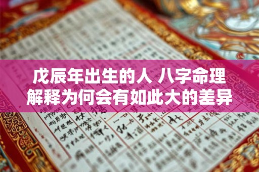 戊辰年出生的人 八字命理解释为何会有如此大的差异