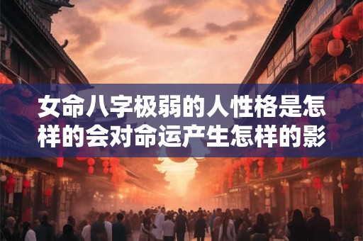 女命八字极弱的人性格是怎样的会对命运产生怎样的影响