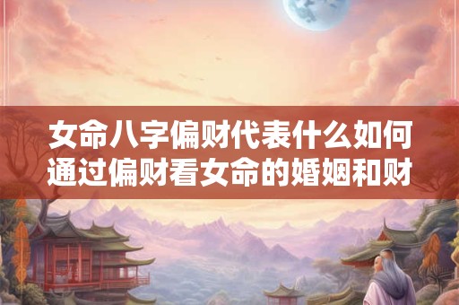 女命八字偏财代表什么如何通过偏财看女命的婚姻和财富