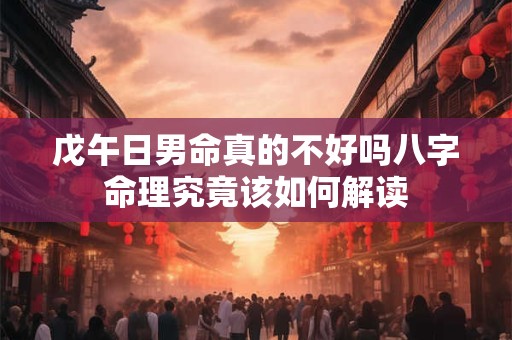 戊午日男命真的不好吗八字命理究竟该如何解读