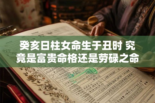 癸亥日柱女命生于丑时 究竟是富贵命格还是劳碌之命