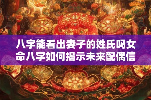 八字能看出妻子的姓氏吗女命八字如何揭示未来配偶信息