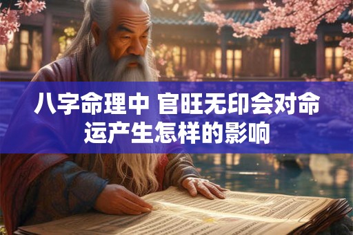 八字命理中 官旺无印会对命运产生怎样的影响