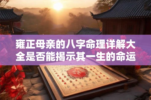 雍正母亲的八字命理详解大全是否能揭示其一生的命运轨迹