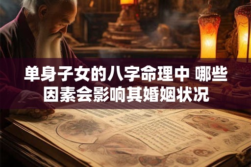 单身子女的八字命理中 哪些因素会影响其婚姻状况