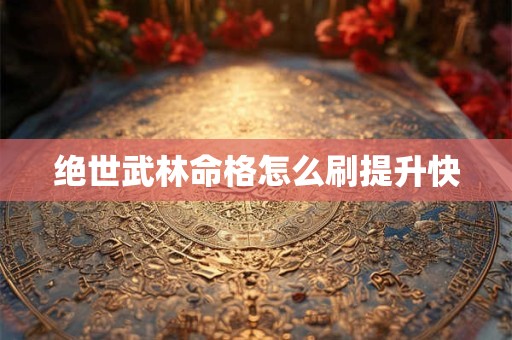 绝世武林命格怎么刷提升快