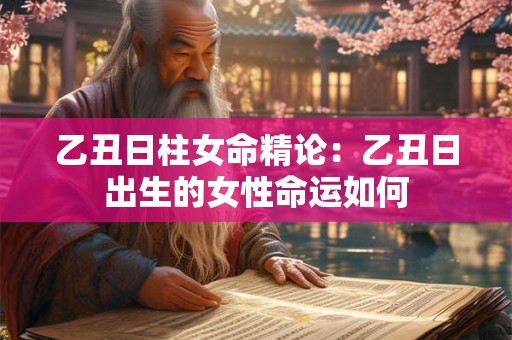 乙丑日柱女命精论：乙丑日出生的女性命运如何