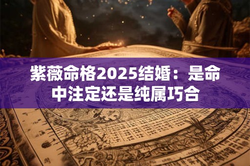 紫薇命格2025结婚：是命中注定还是纯属巧合