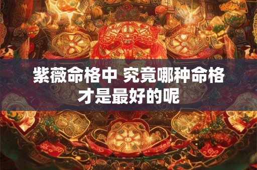 紫薇命格中 究竟哪种命格才是最好的呢