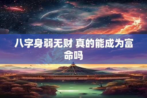 八字身弱无财 真的能成为富命吗