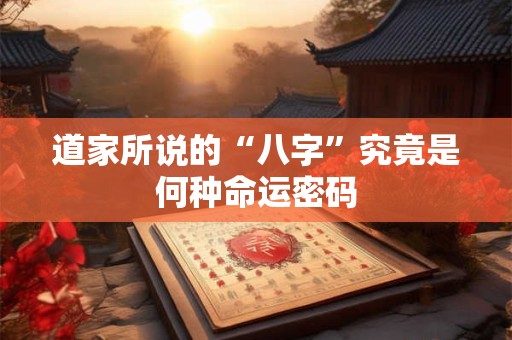 道家所说的“八字”究竟是何种命运密码
