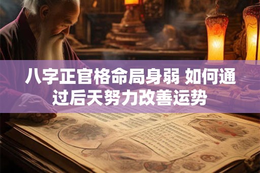 八字正官格命局身弱 如何通过后天努力改善运势