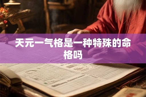 天元一气格是一种特殊的命格吗