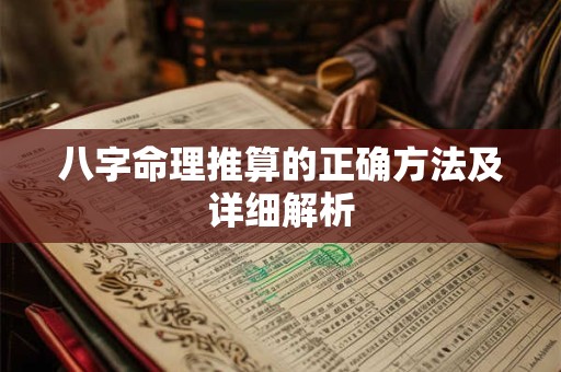 八字命理推算的正确方法及详细解析