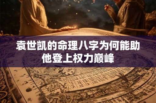 袁世凯的命理八字为何能助他登上权力巅峰