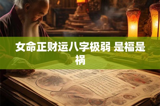 女命正财运八字极弱 是福是祸