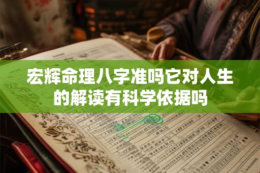 宏辉命理八字准吗它对人生的解读有科学依据吗